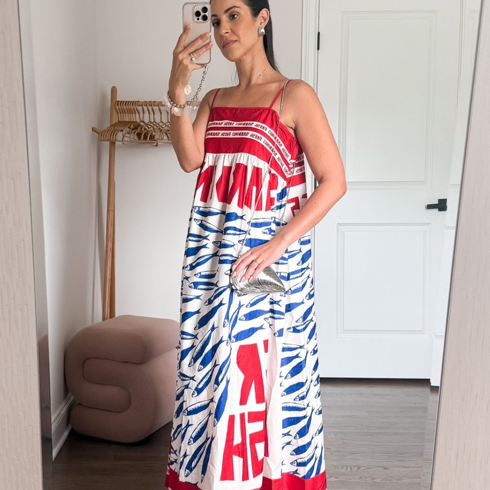 Amazon Colorful Sardine Print Maxi Dress